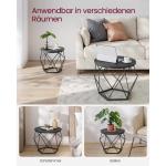 Salontafel rond, set van 2, woonkamertafel, bijzettafel, modern, afneembaar tafelblad, voor woonkamer, inktzwart LET040B22