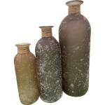 Decoratieve in 3-delige set van glas met hart bloemenvaas - gesatineerd glas
