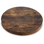 Decoratieve salontafel dienblad: bruin houten dienblad ronde rustieke houten dienbladen cirkel boerderij middelpunt kandelaar voor woondecoratie Ottomaanse toonbank display woonkam