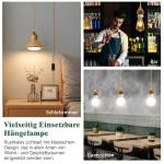 Industriële hanglampenset met schakelaar, 2 stuks retro E27 lampfitting met kabel 510 cm, vintage hanglamp met stekker, rustiek henneptouw, lampenkap, doe-het-zelf, voor slaapkame
