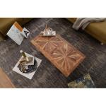 FineBuy Moderne salontafel Mango massief hout 105 x 55 x 40 cm tafel in industrieel design | salontafel met hout en metaal | salontafel rustiek