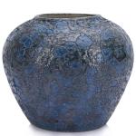 Blaue Keramikvase, blaue Vasen für Heimdekoration, rustikale große blaue Keramikvasen für Tafelaufsätze, blaue dekorative Vasen für Wohnzimmer, Tisch, Küche und Büro, modern