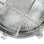 SERIFOS Buitenlamp muur messing glas in nikkel IP64 balkon terras Ø24 cm E27 nostalgisch rustiek maritieme outdoor wandlamp tuin