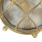 SERIFOS Buitenwandlamp messing glas IP64 voor tuin terras Ø24 cm E27 max. 18 W rustieke maritieme ronde buitenlamp muur