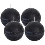 Spaas Stompkaars rustieke stomp kaars meerdere kleuren - in voordeelverpakking, mooi cadeau voor Kerstmis), rustieke look (kogelkaars Ø 8 cm, zwart)