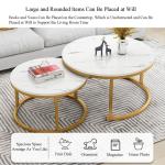 Marmorähnliche Couchtische im 2er-Set mit Metallrahmen, stilvolle und funktionale Möbel für Wohnzimmer, kleinen Raum und Büro