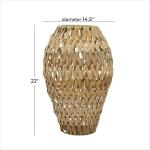 Plastic rotan handgemaakte decoratieve vaas geweven middenstuk vaas, vaas voor huisdecoratie 15 "x 15" x 22", bruin