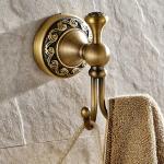 Handdoekhaak antiek, kledinghaak messing, garderobehaken handdoekhouder rustiek retro met boren wandmontage landhuisstijl nostalgie voor douche