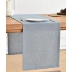 Tischläufer aus Staubiges Blau Leinen, 230cm lang, maschinenwaschbar, rustikaler Bauernhaus-Tischläufer für Essen, Feiertage, Partys und den täglichen Gebrauch(Staubiges Blau, 