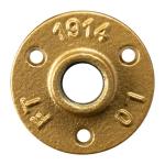 Industrielle Rohrhalterung, 4 Stück, 18 x 11,5 cm, Vintage-Wandhalterung aus schwarzem Eisen, Rohrregalhalterung, rustikales Rohrregal für Zuhause, Gold