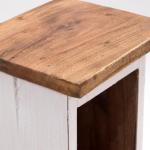 RUSTICALES houten cd-rek CD Tower | massief mahonie hout, 76x15,5x16cm (HxBxD) | houten plank met 4 vakken, cd-opslag | kleur: 06 witte landhuis