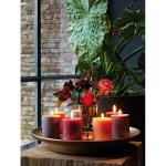Spaas Stompkaars rustieke stomp kaars meerdere kleuren - in voordeelverpakking, mooi cadeau voor Kerstmis), rustieke look (6,8 cm Ø x 13 cm hoog, rood)