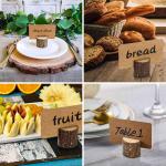 Set van 40 rustieke houten tafelkaarthouders, menukaarthouder, tafelkaarthouder, hout, rustieke kaartenhouder, foto's, voor memo, ansichtkaarthouders (20 houders + 20 papieren kaar