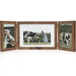 Fotolijst collage bruin 3 foto's hout voor 10x15 en 13x18 foto's meervoudig rustieke fotolijst wandframe objectlijst familie bruiloft Moederdag geschenk desktop wanddecoratie