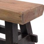 Rustieke houten kruk Vintage 40" | gerecycled hardhout, 43 x 45 x 27 cm (h x b x d) | kruk van massief hout, kruk | kleur: 04 zwart-natuur