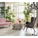 Design salontafel Wire set van 2, zwart, 63/53 cm diameter, bijzettafel, nachtkastje, stalen frame, tafelblad van veiligheidsglas, woonkamer, rond, 34 x 70 x 70 cm (h x b x d)