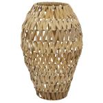 Plastic rotan handgemaakte decoratieve vaas geweven middenstuk vaas, vaas voor huisdecoratie 15 "x 15" x 22", bruin