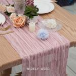 Tafelloper kaasdoek, 6 stuks, roze tafelloper, 55 x 300 cm, rustieke gaasstof, boho-decoratie, tafelloper, kaasdoek, tafeldecoratie voor bruiloft, feest, bruidsdouche, tafeldecorat