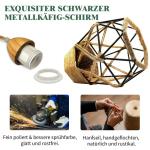 Industriële henneptouw hanglamp met stekker, E27 retro lamphouder met kabel 510 cm, vintage hanglamp kit met schakelaar, zwart metalen hanglamp lampenkap, doe-het-zelf lampbouwset