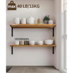 Wandrek, hout, set van 2, metalen planken, , lang, wandrek, natuur, decoratie, opbergplanken voor keuken, slaapkamer, woonkamer, badkamer, 60 cm