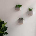 Alma Wandvazen, moderne hangende bloempotten voor aan de muur, 3-delige plantenpotset van hoogwaardig hars voor kamerplanten, kunstplanten, bloemen enz., taupe
