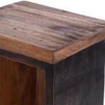 RUSTICALES houten cd-rek CD Tower | massief mahonie hout, 76x15,5x16cm (HxBxD) | houten plank met 4 vakken, cd-opslag | kleur: 04 zwart-natuur