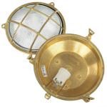 SERIFOS Buitenwandlamp messing glas IP64 voor tuin terras Ø24 cm E27 max. 18 W rustieke maritieme ronde buitenlamp muur