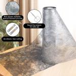 1 rol tafelloper zilver 30 cm x 20 m tafelloper met coating glanzend zilver tafelkleden bruiloft decoratieve stof polyester tafeldecoratie tafelloper met 2 gekleurde linten