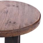 Rustieke houten KRUK Bern | 23x20x20 cm (HxBxD), gerecycled hout, massief | decoratieve bijzettafel, plantenkruk, krukje | Kleur: 04 zwart natuur