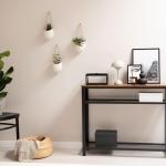 Wandvazen -Ellie- | hangende keramische bloempotten 3-delig | wanddecoratie voor kamer, balkon en tuin | crème (mat)