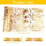 1 rol tafelloper goud, 28 cm x 15 m tafelloper met coating glanzend goud glanzend gouden tafelkleden bruiloft decoratiestof polyester tafeldecoratie tafelloper met 2 gekleurde lint