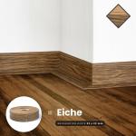 Zachte plint, 125 m (5 x 25 m), eiken, 32 x 23 mm, pvc, zelfklevend, knikhoek plint, hoekprofiel, aansluitprofiel, vloerlijst, rubberen plint