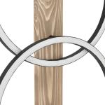 LED vloerlamp Boyal, 2-lichts staande lamp, rustieke staanlamp van gevlamd hout en zwart metaal, staanlamp voor woonkamer, warm wit, 150 cm