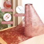 1 rol tafelloper roze 30 cm x 20 m tafelloper met coating glanzend roze tafelkleden bruiloft decoratiestof polyester tafeldecoratie tafelloper met 2 gekleurde linten