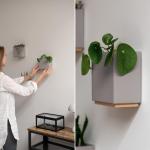 Alma Wandvazen, moderne hangende bloempotten voor aan de muur, 3-delige plantenpotset van hoogwaardig hars voor kamerplanten, kunstplanten, bloemen enz., taupe