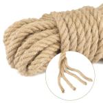 Jute touw, 16 mm dik, 10 m, tuinhenneptouw, bruin jute touw voor kattenkrabpaal, 16 mm rustiek decoratief henneptouw voor doe-het-zelf knutselen, ophangen en decoraties