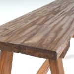 Vintage Anzio houten bank, 90 x 26 x 39 cm (l x b x h), rustieke zitbank, oude houten look