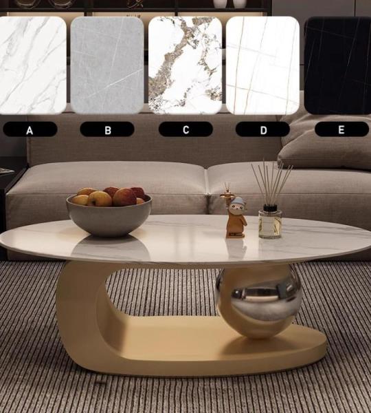 Luxuriöser Couchtisch aus Marmor mit goldfarbener Metallhalterung für Wohnzimmer, elegantes Design, einzigartiges Design, leicht zu reinigen