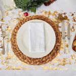 1 rol tafelloper goud, 28 cm x 15 m tafelloper met coating glanzend goud glanzend gouden tafelkleden bruiloft decoratiestof polyester tafeldecoratie tafelloper met 2 gekleurde lint