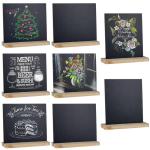 8 stuks standaard krijtbord klein 15 x 13 cm leisteen bord om te beschrijven, dubbelzijdig krijtbord, kleine om te beschrijven, buffet, prijskaartjes, staander voor bar, café