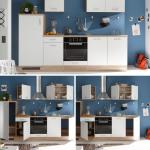 Moderne onderkast keuken in eiken Sonoma look, mat wit - ruime keukenkast met veel opbergruimte - 50 x 90 x 60 cm (B x H x D)