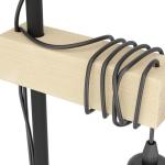 Stehlampe Townshend, 2-flammige Vintage Stehleuchte, Lampe mit Holzbalken, Retro Standleuchte aus Metall in Schwarz und Holz in Natur, FSC zertifiziert, E27 Fassung