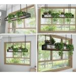 Decken-Blumentopf-Gestell, Hängender Ständer, Schwebende Regale Mit Massivholzplatte Und Eisenrahmen, Holzregal Für Wohnzimmer, Restaurant, Bar, Blumenladen, Balkon, Lagerung
