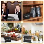 Set van 20 kleine krijt, kleine om te beschrijven, prijskaartjes, standaard in L-vorm, buffet met 2 pennen en 1 poetsdoek, leisteenbord voor gastronomie, buffet, café, bruiloft,
