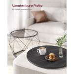 Salontafel rond, set van 2, woonkamertafel, bijzettafel, modern, afneembaar tafelblad, voor woonkamer, inktzwart LCT041B22