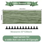 12Pack Käsetuch Tischläufer Salbeigrün, rustikale Gaze Tischläufer, 90×300CM Käsetuch Gaze-Tischläufer Käsetuch, Boho-Tischläufer für Hochzeit, Geburtstag, Party-Dekorati