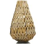 Plastic rotan handgemaakte kaars lantaarn, 11 "x 11" x 19", lichtbruin