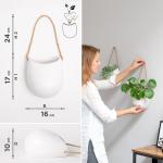 Wandvazen -Ellie- | hangende keramische bloempotten 2-delig | wanddecoratie voor kamer, balkon en tuin | wit (mat)