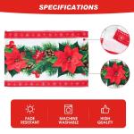 Kerst placemats, 4 stuks rode bloemen linnen kersttafel placemat kerstboom klokken print eettafel kerstdecoratie voor kersttafeldecoratie feestdecoratie (45 x 30 cm)
