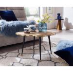 Koffietafel Aluminium Boomschijf 64x64x37 cm Salontafel Metaal Goud | Tafel Woonkamer Rond | Woonkamertafel Modern | Kleine Bijzettafel